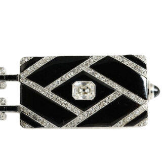 French black & white style Art Deco lapel watch Circa 1918