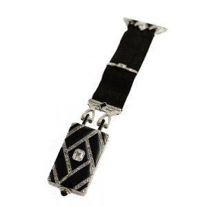 French black & white style Art Deco lapel watch Circa 1918