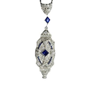 Swiss white gold Art Deco pendant watch Circa 1925