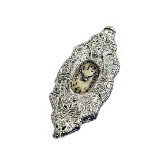 Swiss white gold Art Deco pendant watch Circa 1925