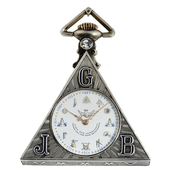 Rare Swiss silver triangle shaped Masonic lever watch Circa 1930
