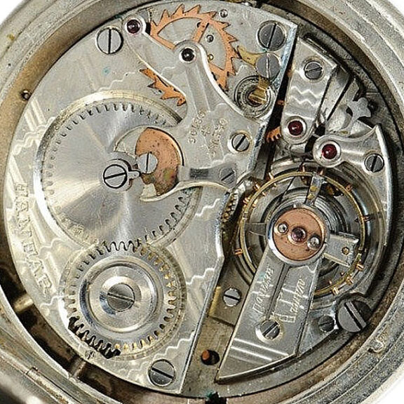 Swiss pocket watch with mock pendulum and alarm Circa 1900 Swiss pocket watch with mock pendulum and alarm Circa 1900
