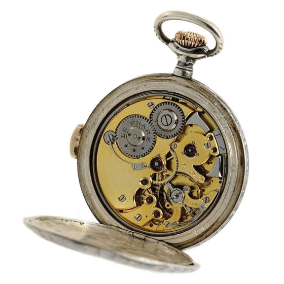Swiss rare niello silver quarter repeating pocket watch Circa 1914 Swiss rare niello silver quarter repeating pocket watch Circa 1914