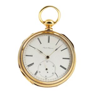 Swiss 18k gold open faced precision lever watch Circa 1860