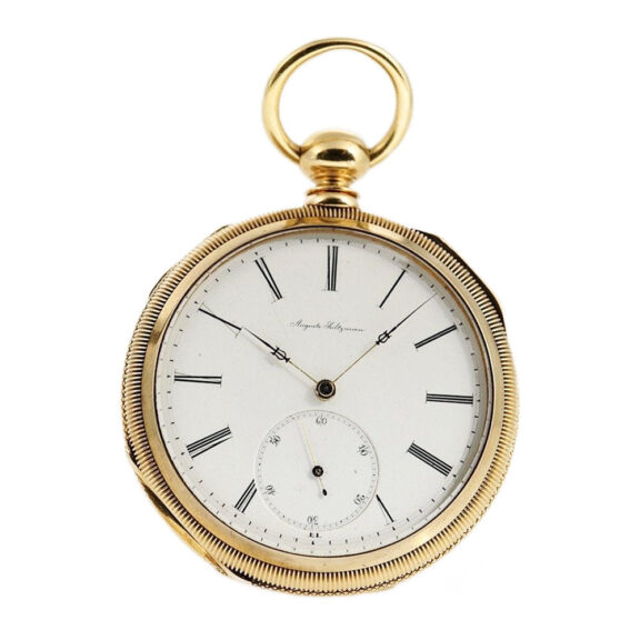 Swiss 18k gold open faced precision lever watch Circa 1860