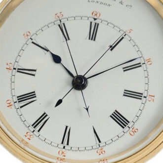 English gold open faced split seconds chronograph Circa 1873