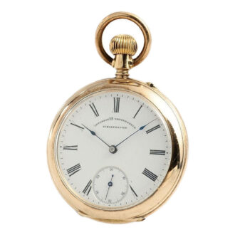 Swiss rare rose gold open faced pocket watch Circa 1894