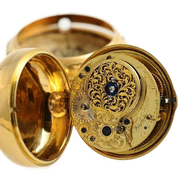 English 18K gold pair cased verge pocket watch Circa 1791 English 18K gold pair cased verge pocket watch Circa 1791