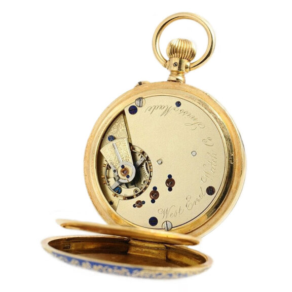 Swiss gold enamel watch for the Ottoman market Circa 1915 Swiss gold enamel watch for the Ottoman market Circa 1915