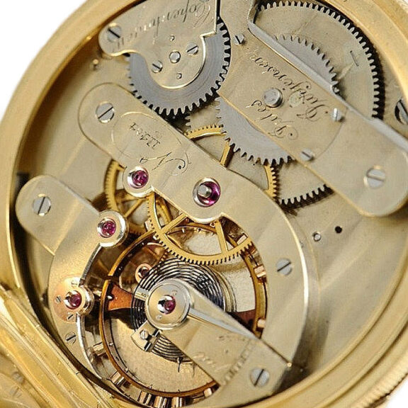 Danish 18k gold hunting cased chronometer watch Circa 1868 Danish 18k gold hunting cased chronometer watch Circa 1868