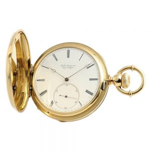Danish 18k gold hunting cased chronometer watch Circa 1868