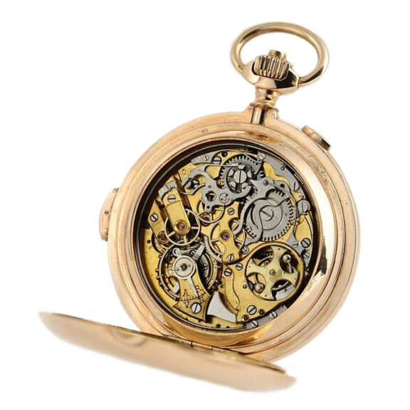 Swiss patented repeating watch with chronograph Circa 1895 Swiss patented repeating watch with chronograph Circa 1895