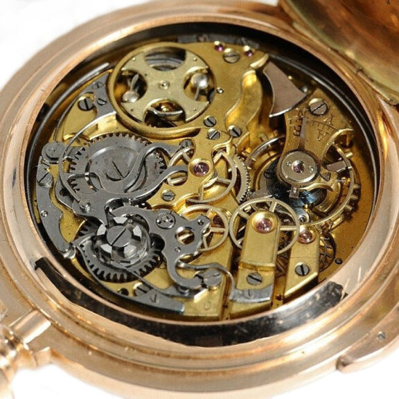 Swiss patented repeating watch with chronograph Circa 1895 Swiss patented repeating watch with chronograph Circa 1895