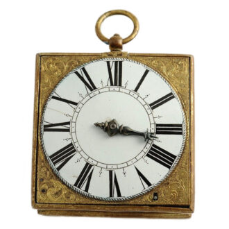 Swiss square and large one-handed verge pocket watch Circa 1690