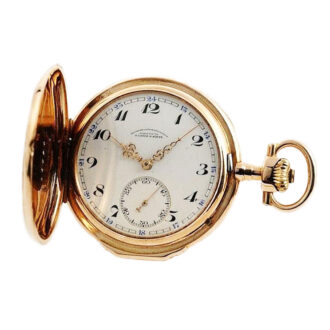 German gold Glashütte pocket watch with 24 hours dial Circa 1890