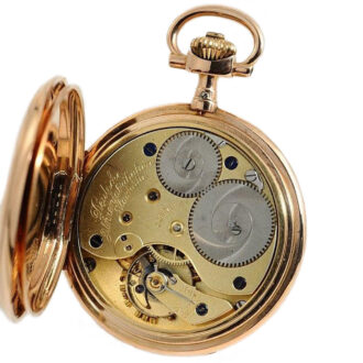 German gold Glashütte pocket watch with 24 hours dial Circa 1890