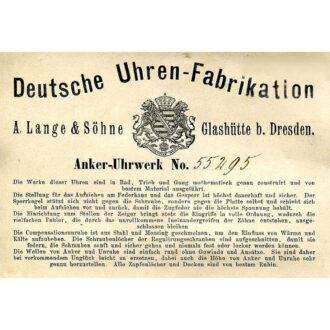 German watch with original box and certificate Circa 1898