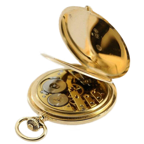 Swiss gold IWC pocket watch with 24 hours dial Circa 1918 Swiss gold IWC pocket watch with 24 hours dial Circa 1918