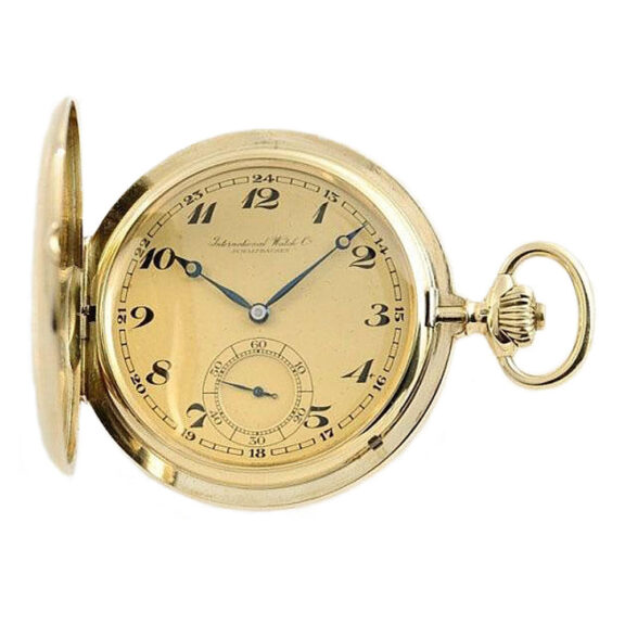Swiss gold IWC pocket watch with 24 hours dial Circa 1918