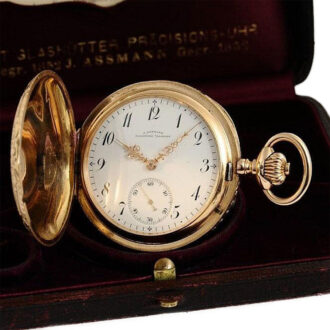 German 14k rose gold Glashütte pocket watch Circa 1900