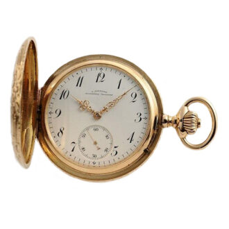 German 14k rose gold Glashütte pocket watch Circa 1900