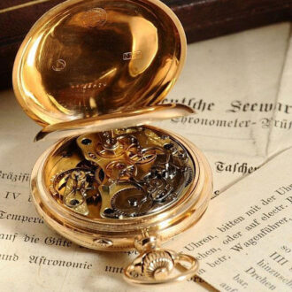 German rare lever chronometer with chronograph Circa 1896