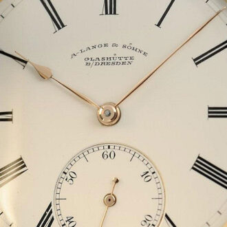German gold Glashütte pocket watch with watch chain Circa 1904