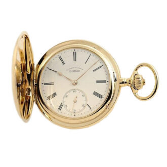 German gold Glashütte pocket watch with watch chain Circa 1904