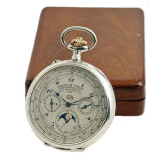 Unique German rare silver complicated lever watch Circa 1922