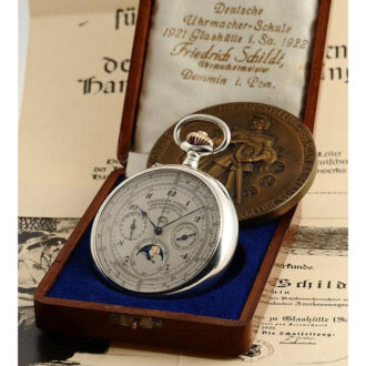 Unique German rare silver complicated lever watch Circa 1922