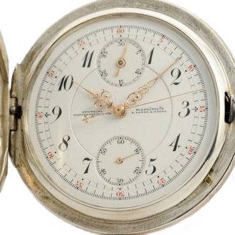 German silver Glashütte chronograph lever watch Circa 1909
