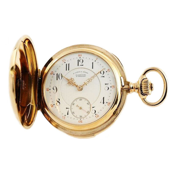 German gold quarter repeating hunting cased watch Circa 1888