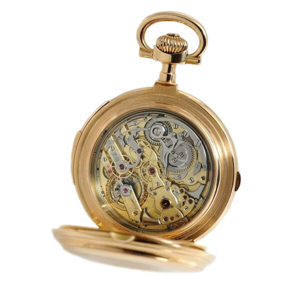 Swiss gold chronograph minute repeating watch Circa 1884 Swiss gold chronograph minute repeating watch Circa 1884