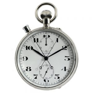 Swiss open faced split seconds chronograph Circa 1938