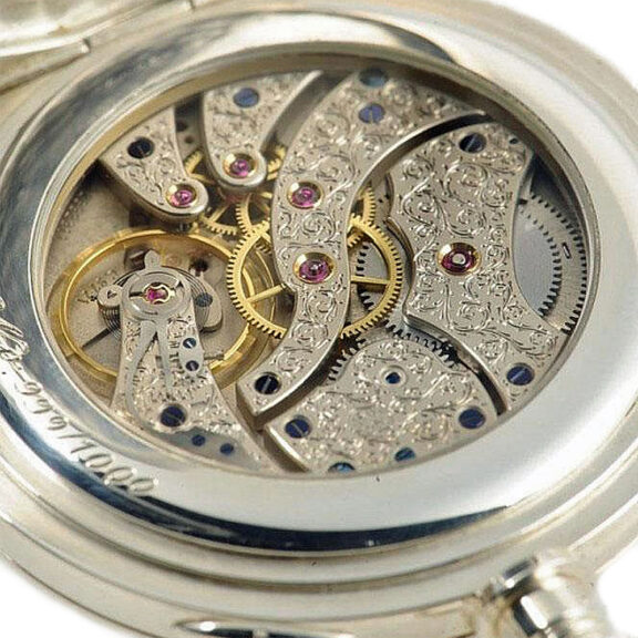 Swiss silver watch with full calendar and moon phase Circa 1981 Swiss silver watch with full calendar and moon phase Circa 1981