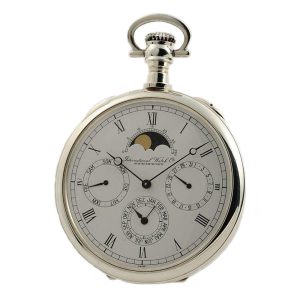 Swiss silver watch with full calendar and moon phase Circa 1981