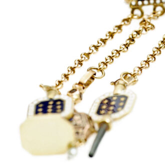 French gold enamel watch with matching chatelaine Circa 1790