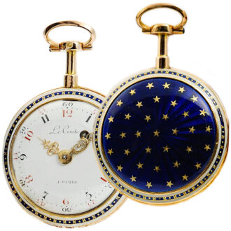 French gold enamel watch with matching chatelaine Circa 1790