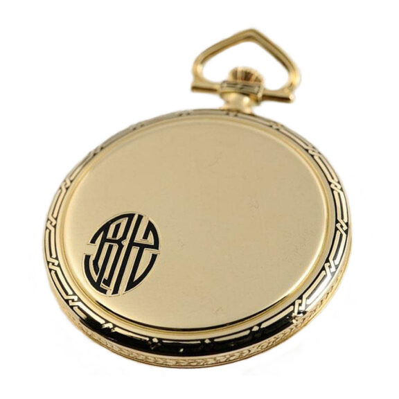 Swiss thin Schaffhausen gold enamel pocket watch Circa 1919 Swiss thin Schaffhausen gold enamel pocket watch Circa 1919