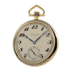 Swiss thin Schaffhausen gold enamel pocket watch Circa 1919