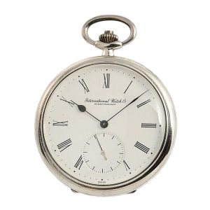 Swiss silver IWC Schaffhausen pocket watch Circa 1987