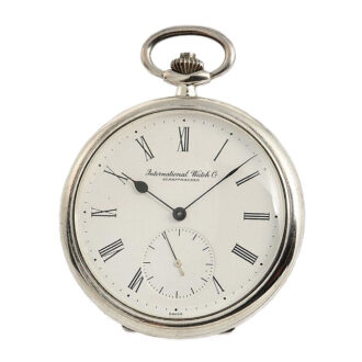 Swiss silver IWC Schaffhausen pocket watch Circa 1987