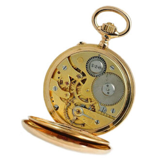 Swiss rose gold pocket watch with digital time indication Circa 1886