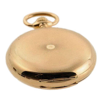 Swiss rose gold pocket watch with digital time indication Circa 1886