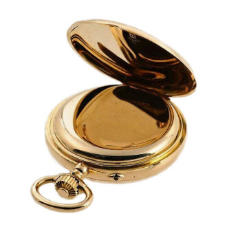 Swiss rose gold pocket watch with digital time indication Circa 1886