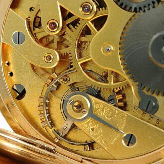 Swiss rose gold pocket watch with digital time indication Circa 1886