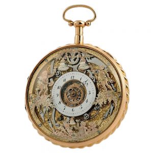 Swiss repeating watch with 3 jaquemarts and carillon Circa 1820