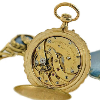 Swiss small Art Nouveau gold enamel pendant watch Circa 1911
