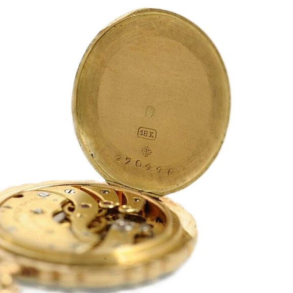 Swiss small Art Nouveau gold enamel pendant watch Circa 1911 Swiss small Art Nouveau gold enamel pendant watch Circa 1911
