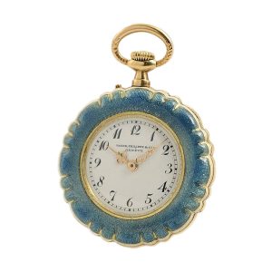 Swiss small Art Nouveau gold enamel pendant watch Circa 1911